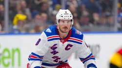 J.T. Miller at Rogers Arena on October 28, 2025 in Vancouver, British Columbia, Canada.