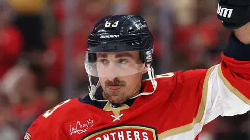 Brad Marchand at Amerant Bank Arena on November 13, 2025 in Sunrise, Florida.