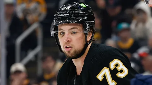 Charlie McAvoy at the TD Garden on May 12, 2024 in Boston, Massachusetts.