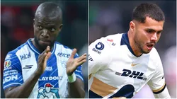 Enner Valencia of Pachuca and Alan Medina of Pumas.