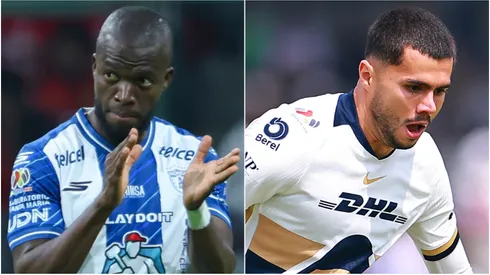 Enner Valencia of Pachuca and Alan Medina of Pumas.