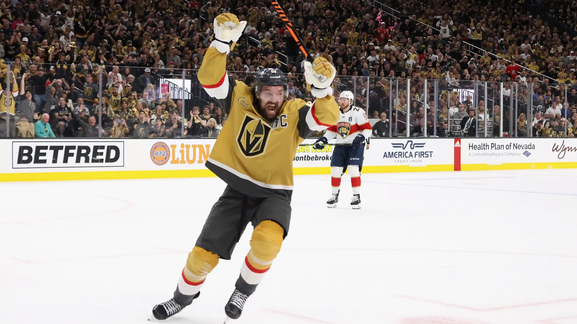 Mark Stone #61 of the Vegas Golden Knights in 2023. (Source: Bruce Bennett/Getty Images)