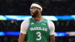 Anthony Davis #3 of the Dallas Mavericks walks backcourt.