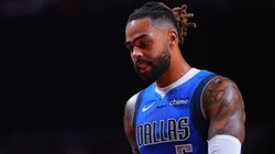 D'Angelo Russell reacts during a Dallas Mavericks game.
