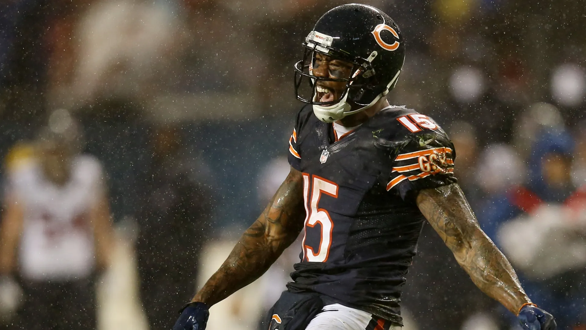 Brandon Marshall #15 of the Chicago Bears in 2012. (Source: Jonathan Daniel/Getty Images)
