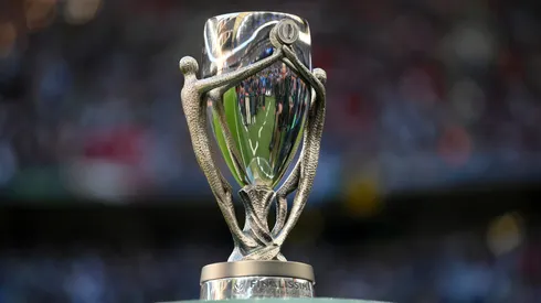 The Finalissima trophy prior to the game between Argentina and Italy.
