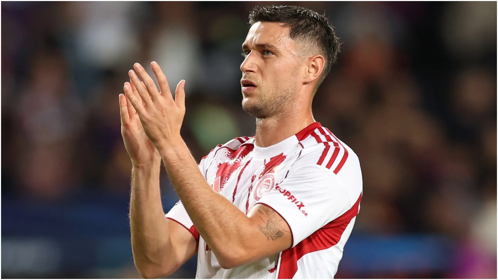 Roman Yaremchuk of Olympiacos – Judit Cartiel/Getty Images