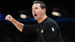 Head coach JJ Redick of the Los Angeles Lakers reacts.