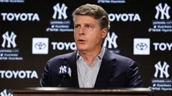 Yankees principal owner Hal Steinbrenner speaks during a press conference at Yankee Stadium.