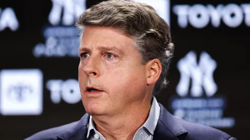 Yankees principal owner Hal Steinbrenner speaks.