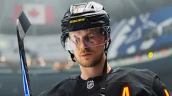 Elias Pettersson before a game with the Vancouver Canucks