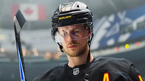 Elias Pettersson before a game with the Vancouver Canucks