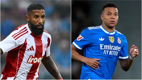 Kylian Mbappe from Real Madrid and Rodinei from Olympiacos.