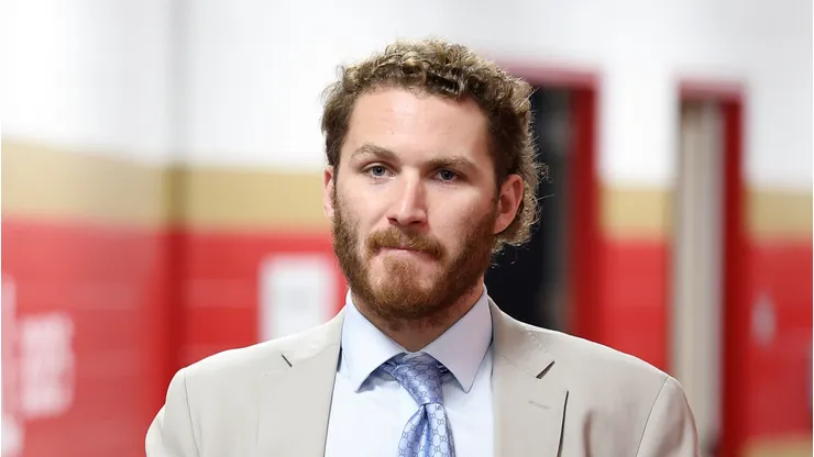Matthew Tkachuk at Amerant Bank Arena on June 12, 2025 in Sunrise, Florida.