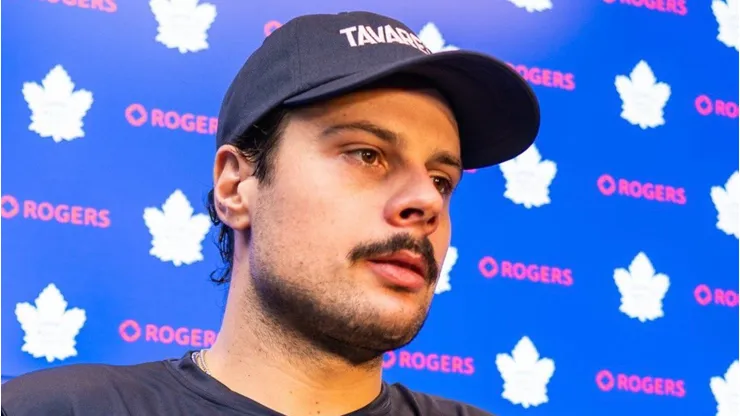 Auston Matthews during a press conference in Toronto