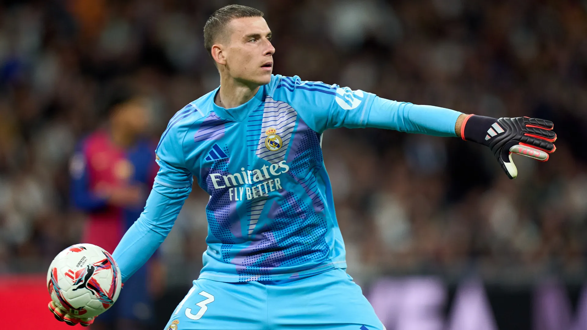 Andriy Lunin during a game with Real Madrid. (Getty Images)