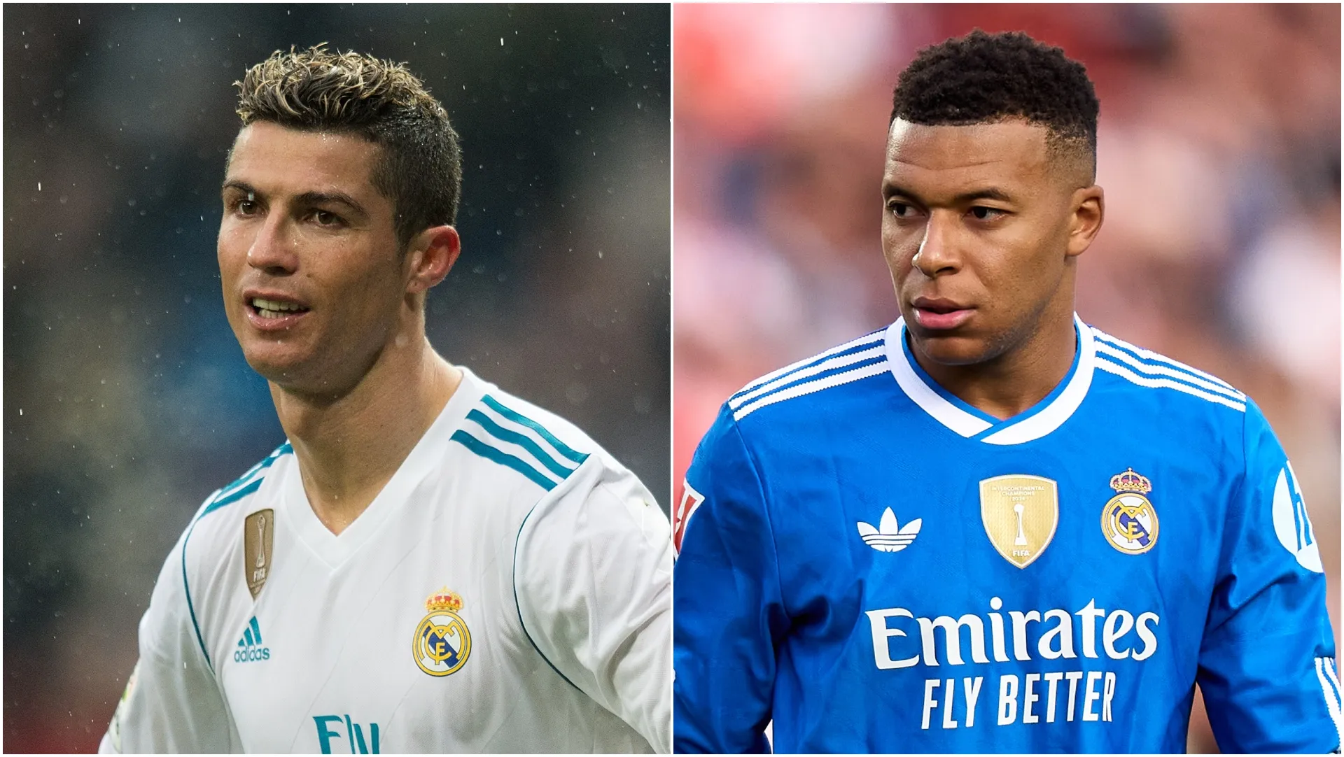 Cristiano Ronaldo (left) and Kylian Mbappe (right)