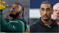 Josh Jacobs and Jordan Love of the Green Bay Packers.