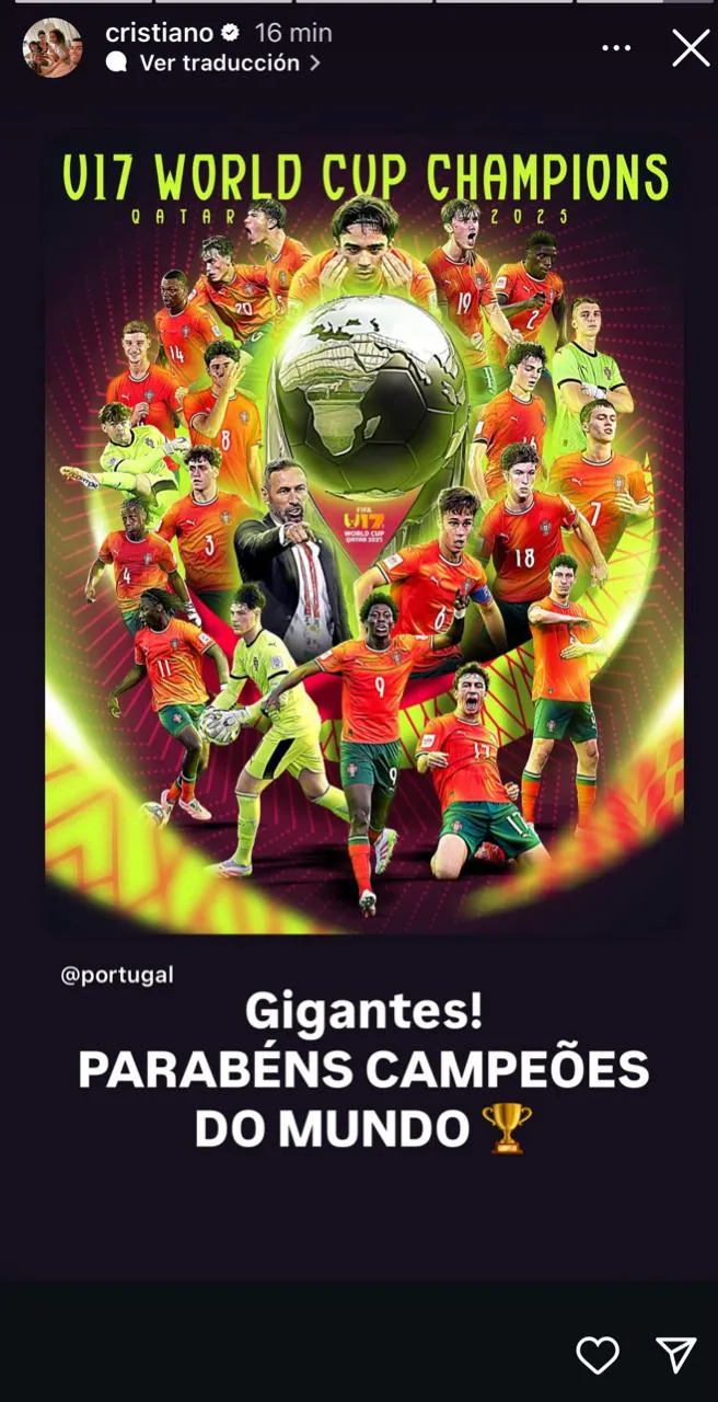 Cristiano Ronaldo's message to Portugal U-17.