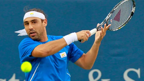 Marcos Baghdatis in action during a game.