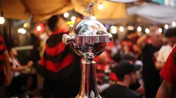 A replica of the Copa Libertadores trophy is seen ahead the final of the 2025 Copa Conmebol Libertadores.