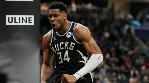 Giannis Antetokounmpo #34 of the Milwaukee Bucks.