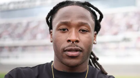 New Orleans Saints running back Alvin Kamara poses for a photo.