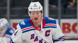 J.T. Miller warms up before a game in the 2025-26 NHL season