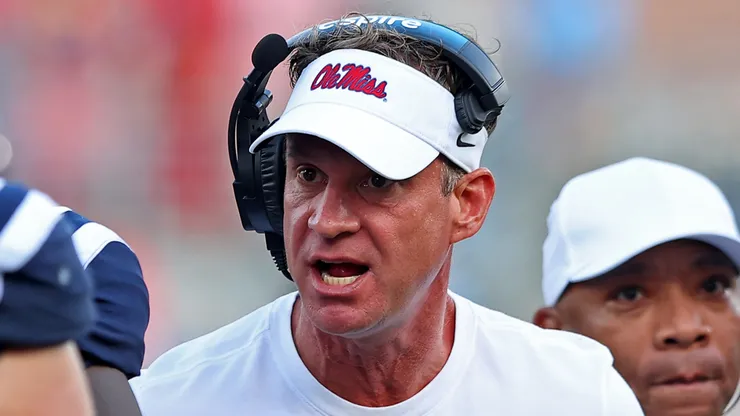 Lane Kiffin at Vaught-Hemingway Stadium on November 8, 2025 in Oxford, Mississippi.