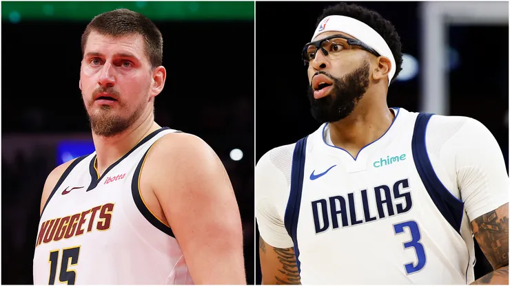 Nikola Jokic of Denver Nuggets and Anthony Davis of Dallas Mavericks.