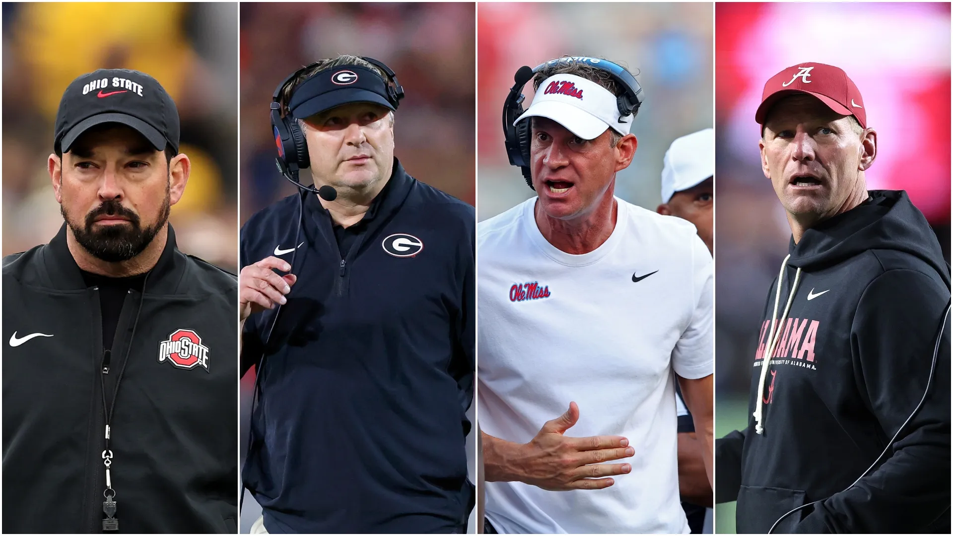 Ryan Day, Kirby Smart, Lane Kiffin, and Kalen DeBoer