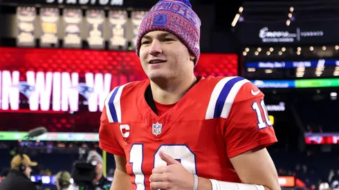 Drake Maye #10 of the New England Patriots.