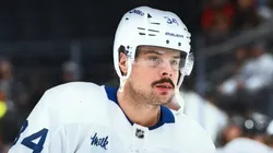 Auston Matthews warming up before a game.