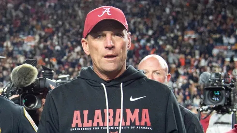 Kalen Deboer at Jordan-Hare Stadium on November 29, 2025 in Auburn, Alabama.