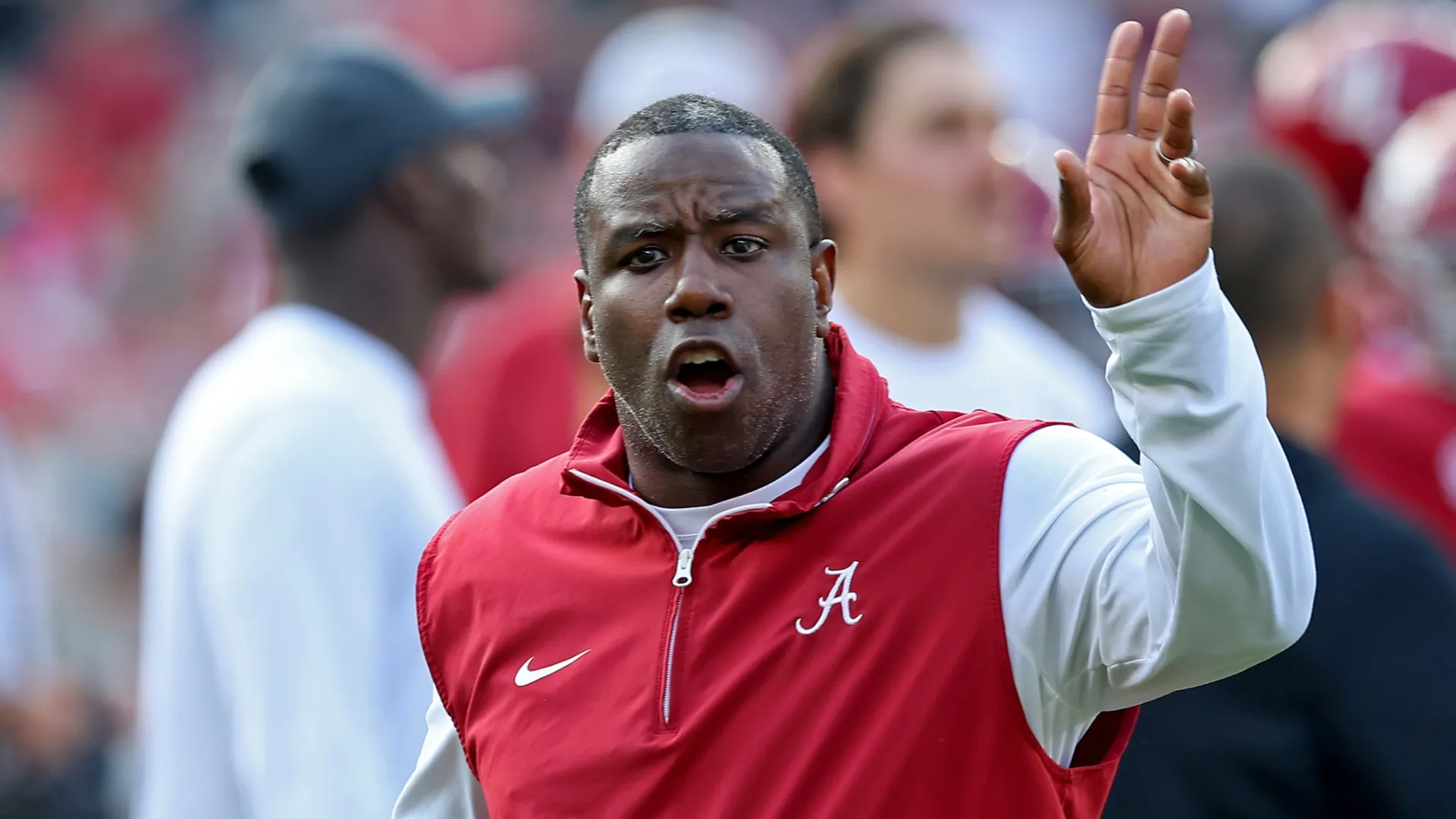 JaMarcus Shephard giving out orders during a game
