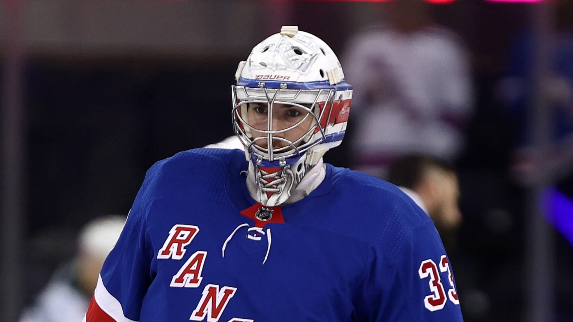 Dylan Garand during an NHL preseason game