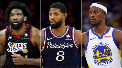 Joel Embiid, Paul George of Philadelphia 76ers, and Jimmy Butler of Golden State Warriors.