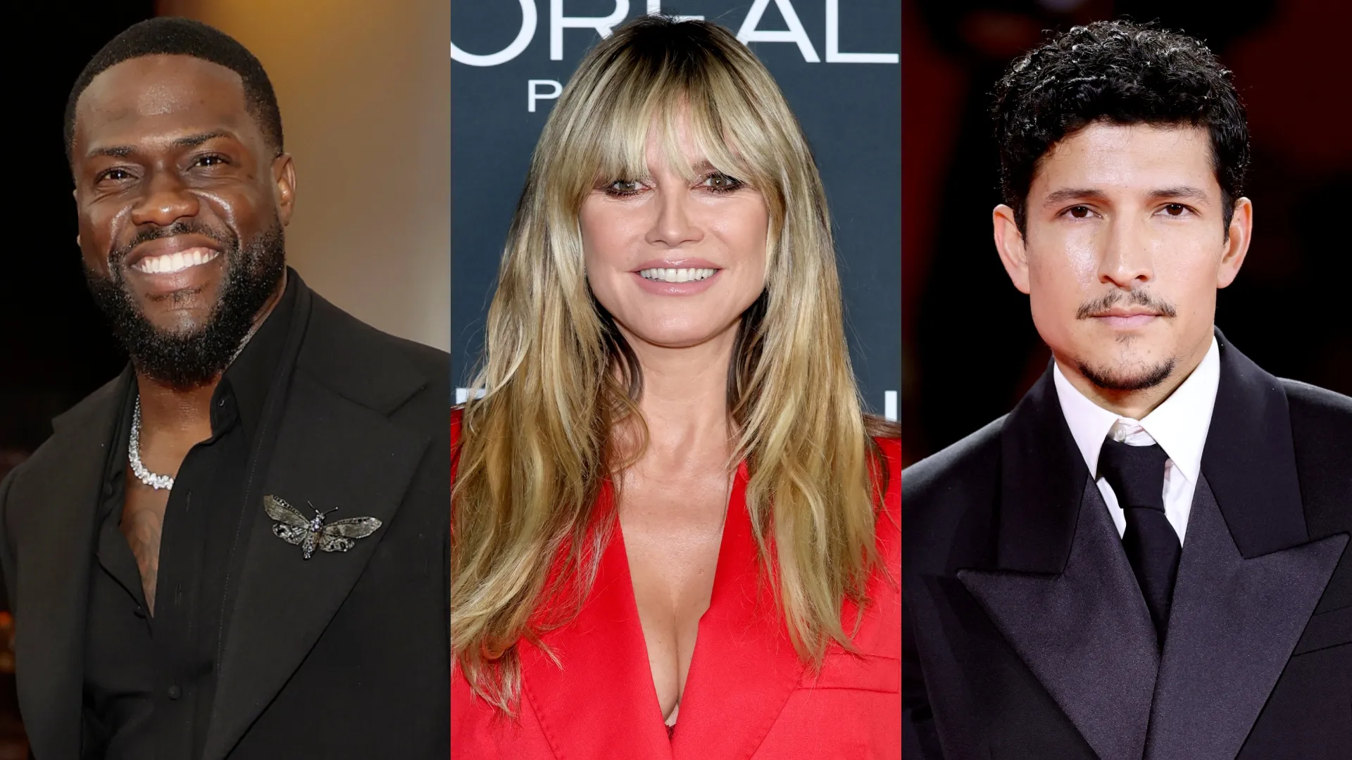 Kevin Hart, Heidi Klum and Danny Ramirez (Source: Dimitrios Kambouris/Getty Images for REFORM Alliance — Amy Sussman/Getty Images — Andreas Rentz/Getty Images)