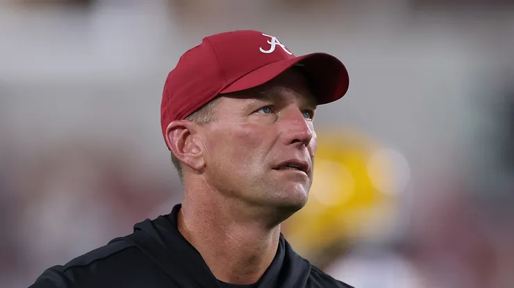 Kalen Deboer at Bryant-Denny Stadium on November 08, 2025 in Tuscaloosa, Alabama.