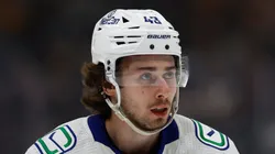 Quinn Hughes at Crypto.com Arena in Los Angeles, California.