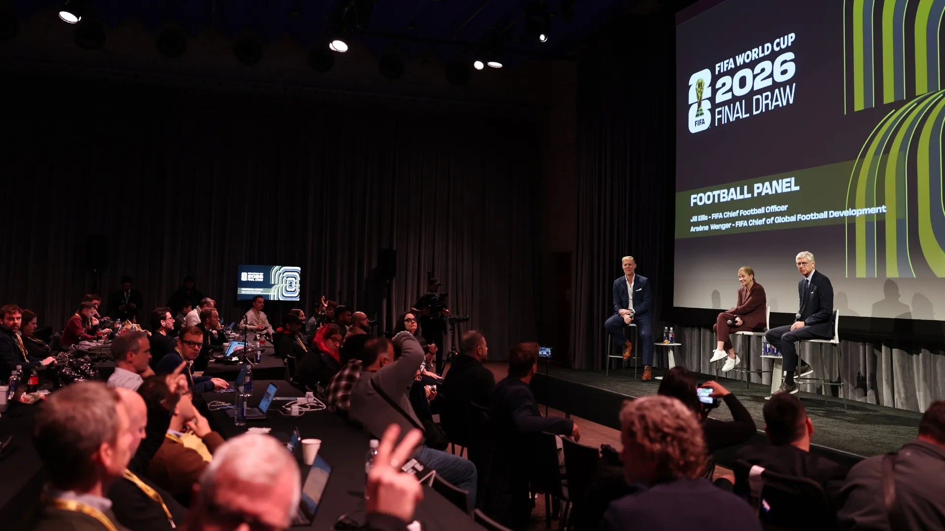 Jill Ellis, FIFA Chief Soccer Officer and Arsene Wenger, FIFA Chief of Global Soccer Development speaks during a panel discussion. Dan Mullan/Getty Images