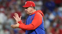 Rob Thomson, Manager of the Philadelphia Phillies, walks.