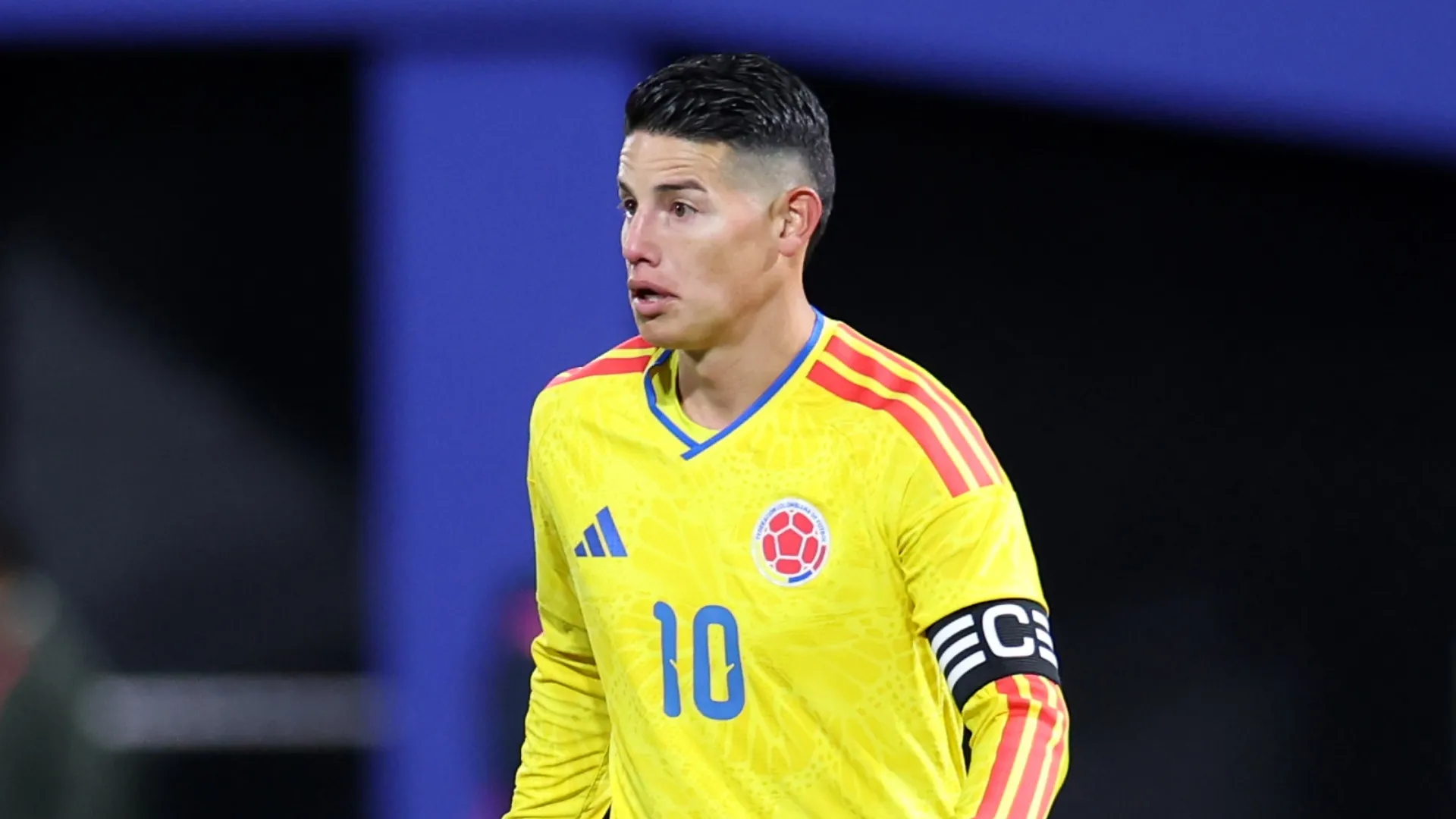 James Rodriguez looks on