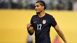 Malik Tillman #17 of United States celebrates during a game.