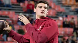 Quarterback Ty Simpson #15 of the Alabama Crimson Tide.