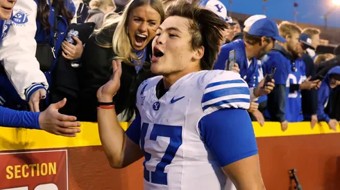 Bear Bachmeier #47 of the BYU Cougars.