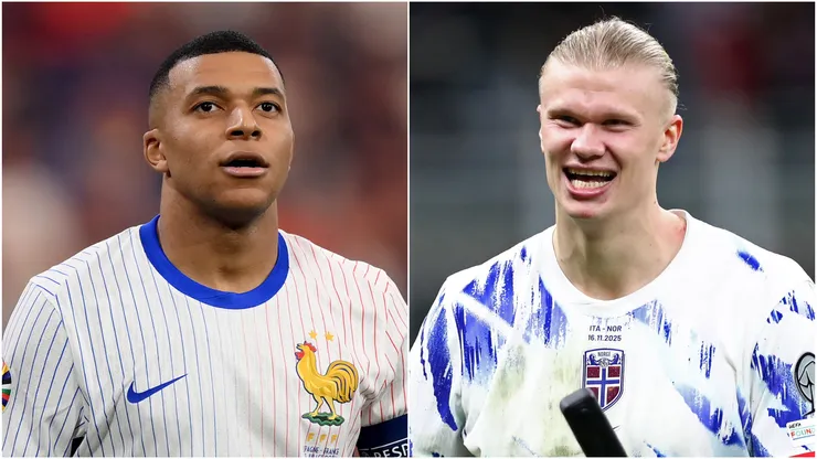 Kylian Mbappe (left, France), Erling Haaland (right, Norway)