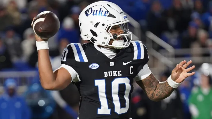 Quarterback Darian Mensah #10 of the Duke Blue Devils.