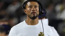 Head coach Marcus Freeman of the Notre Dame Fighting Irish.