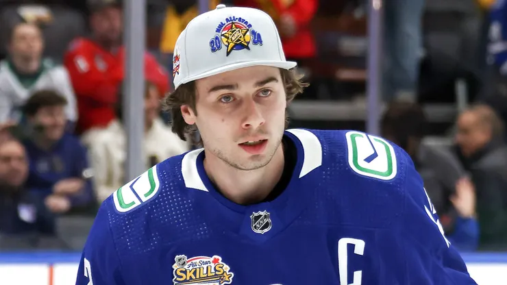 Quinn Hughes during the 2024 NHL All-Star Skills Competition
